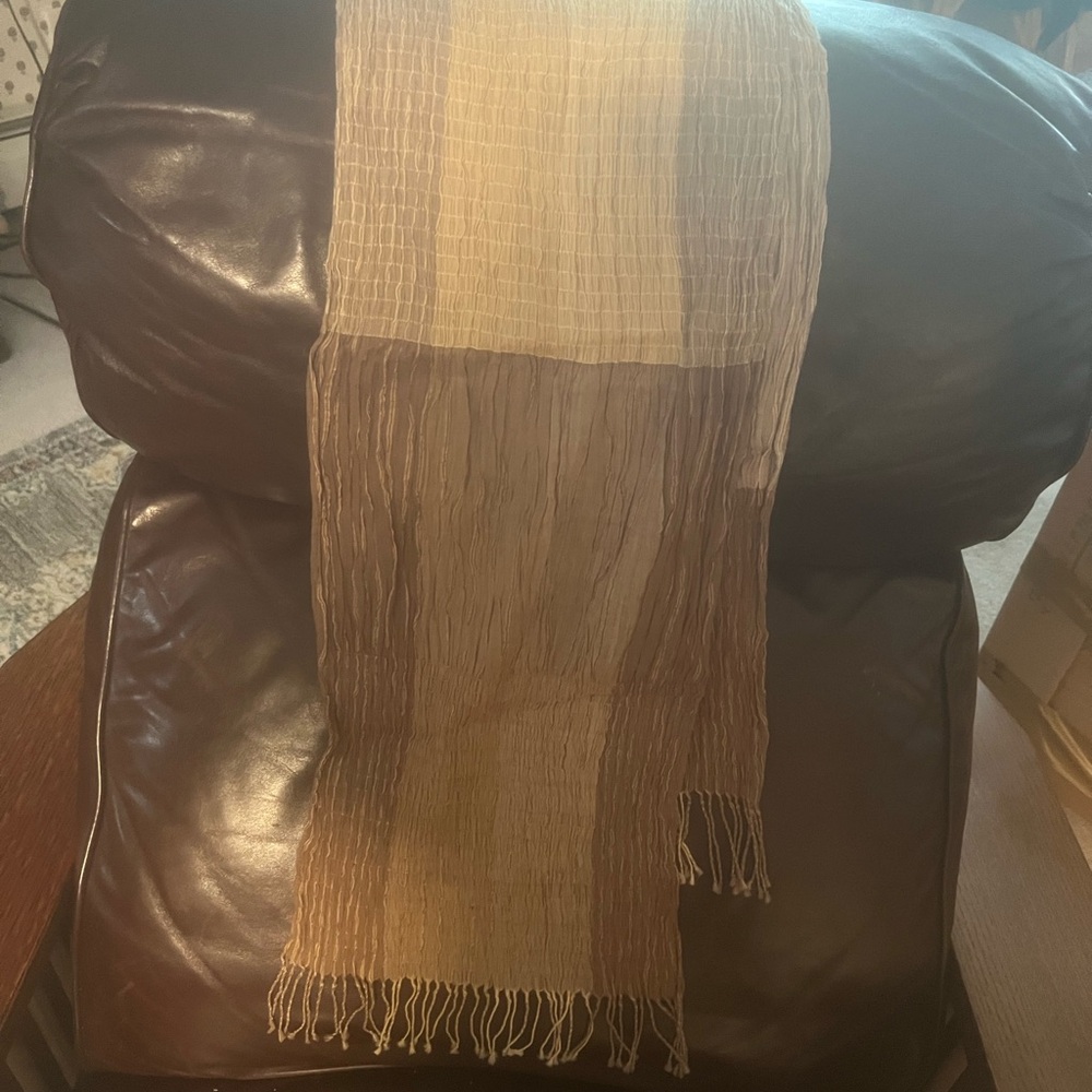 Elegant Beige and Brown Scarf
